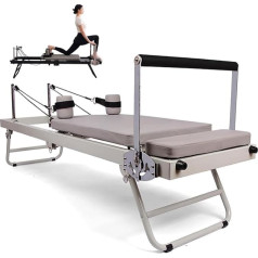 Jogos lova Pilates Reformer Machine - daugiafunkcinis sulankstomas treniruoklis pradedantiesiems ir pažengusiems naudotojams Reguliuojamas intensyvumas