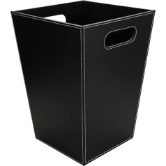 KINGFOM™ Klasikinės odinės šiukšliadėžės, kūrybiškas šiukšlių krepšys, laikymo šiukšliadėžė biurui, namams ir aukštos klasės viešbučiui (juoda - Tabby (kvadratinė))
