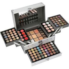 BrilliantDay 132 Farben Lidschatten Palette Contouring Kit Kombination mit Lip Gloss, Blusher und Press Powder, Kosmetik Make Up Kit Set Box