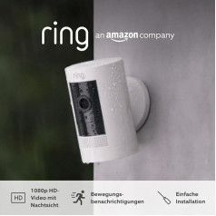 Žiedo lauko kamera (Ring Stick Up Cam Battery), šviesi, veikianti su 