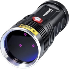 DARKBEAM UV žibintuvėliai, 365 nm ultravioletinė juoda šviesa, LED šviesa, nešiojama Woodsche lempa, 36 W galinga USB-C juoda šviesa gyvūnų šlapimui, nuotėkiui, mineralams, urano stiklui aptikti su baterija, B40