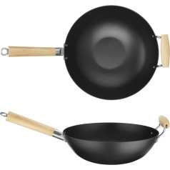 Anglinio plieno wok su medinėmis rankenomis Ø 324 mm