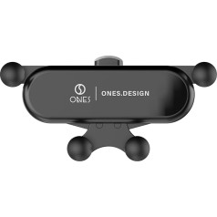 ONES mobiliojo telefono laikiklis Gravity Mechanical Car Mount - Air Vent Type - Mini Size [Automatinis užraktas] [Valdymas viena ranka] [Lengvas montavimas] [Stabilus] [Kampo reguliavimas] [Silikono apsauga]