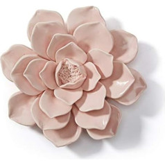 SEINHIJO Sienų apdaila Keraminės gėlės Skulptūra Dovana Šiuolaikinis dekoras Menai Sienų menas Statula Gyvenamasis kambarys Ornamentas Rožinė 18 cm