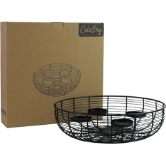 CeleBig Advento vainikas, skersmuo 22 cm, Kalėdų vainikas, Žvakių laikiklis, Žvakių laikiklis, Advento krepšelis, Vielinis krepšelis, Dekoratyvinis dubuo, Dekoratyvinis padėklas, Metalinis dubuo, Kalėdų dekoracija, Dovana, Metalas,