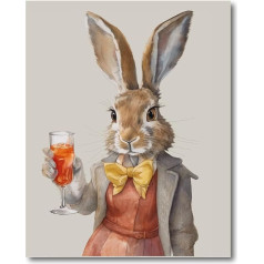 Designed By Lorna Aquarell Aperol Rabbit Country Wall Art Print - įrėmintas paveikslas arba neįrėmintas (8 