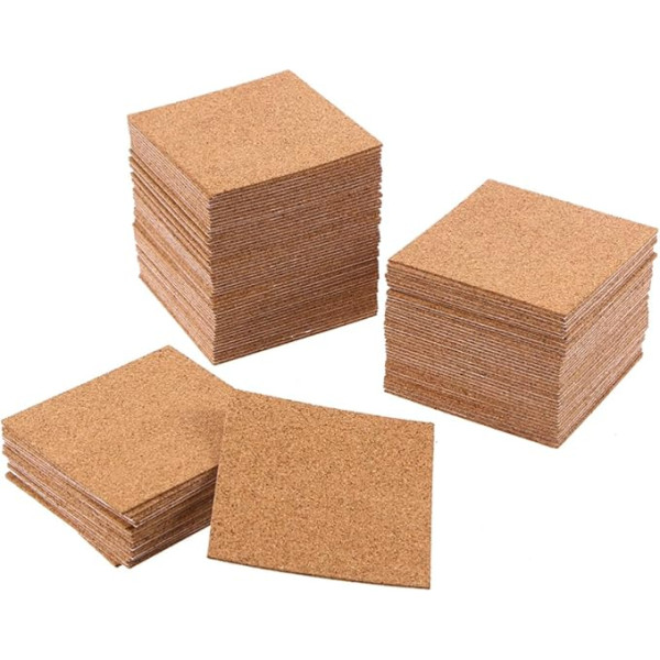 COHEALI Pakuotė iš 36 kamštienos tarpiklių Kamštienos lentos pagrindai stalo augalams Mini kamštienos lenta Kaimiškas puodelis Coasters Puodelis Mat Pagaminta iš kamštienos Savarankiškai lipnios kamštienos juostelės Mediena