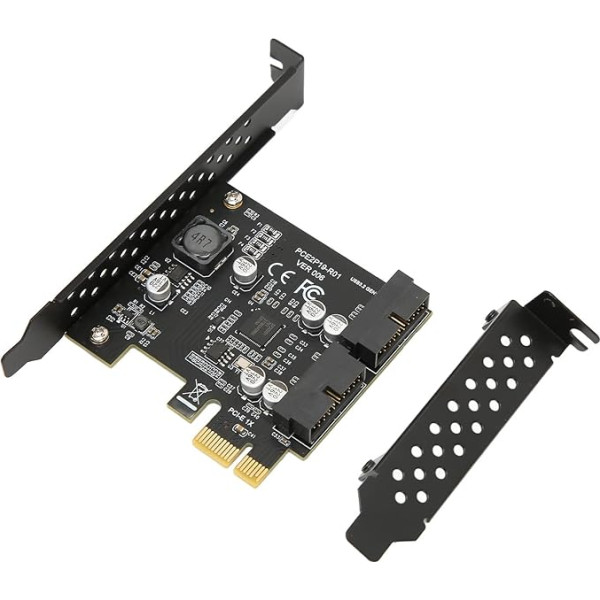 ciciglow PCIE USB 3.2 išplėtimo plokštė Greitaeigė USB 3.2 Front GEN1 dviejų prievadų stovas (19PIN juoda plokštė)