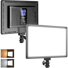 NEEWER 192 LED foto vaizdo šviesa, 20 W itin plona dviejų tonų reguliuojamo apšvietimo DSLR fotoaparatui, 8000 mAh ličio akumuliatoriaus minkšta vaizdo šviesa, 3200-5600K CRI97+, skirta fotografijai, vaizdo įrašymui, vaizdo konferencijų translia