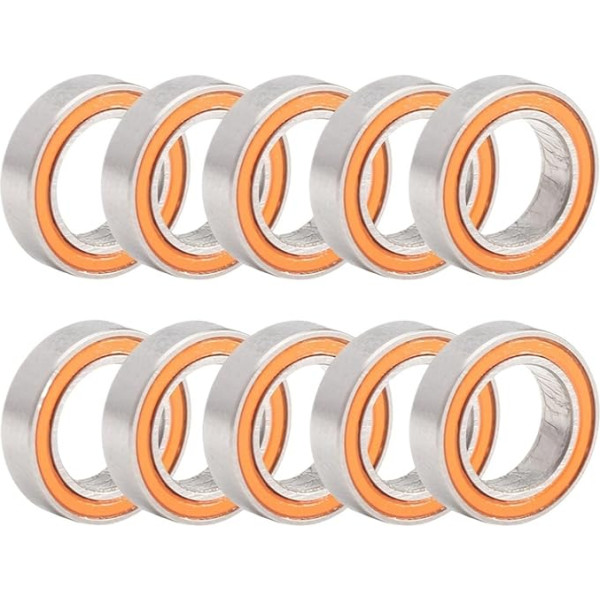 MR117-2RS guoliai ABEC-3 10 vienetų 7 x 11 x 3 mm miniatiūriniai MR117RS rutuliniai guoliai Oranžinis sandarus guolis MR117 2RS