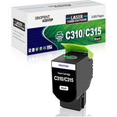 SINOPRINT C310 juodas toneris, suderinamas su Xerox C310 C315, skirtas Xerox C315 C315DNI C310 C310DNI C310DNIM spausdintuvui (1 juodas)