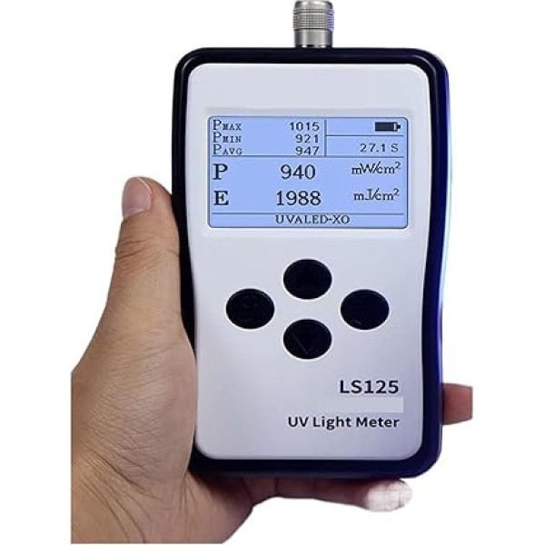 Tönungsmesser, Uv-Tester Ultraviolett-Lichtmessrät sundheitseinheit Uva Uvb Lichtquellen LS125 Mehachsonde Hohe Präzision Einfache Bedienung(LS125 su UVCWP-X1)