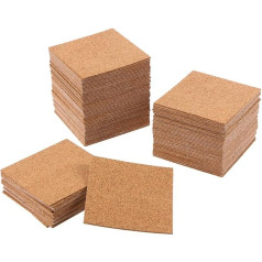 MAGICLULU Pack of 100 Cork Strips Spacers Cork Pads Self-Adhesive Cork Seal Cork Pad Square 100 mm Bamboo Coasters