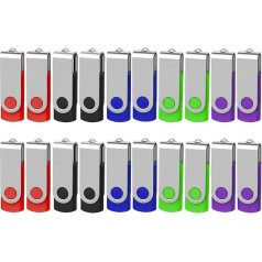 USB atmintinės 8 GB Pakuotė, kurioje yra 20 įvairiaspalvių 