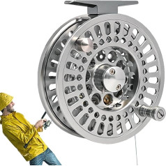 Fliegenrolle, Süßwasser-Angelrolle, Angelausrüstung, Aluminium-Legierung, Fliegenrolle aus Aluminiumlegierung für Süßwasserangeln in Seen, Bächen und Teichen, ideal für die Verwendung mit