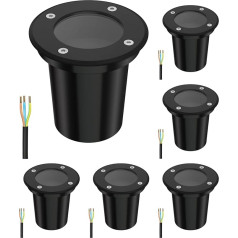 ledscom.de BOLI įleidžiamas grindų šviestuvas, skirtas naudoti lauke, IP67, juodas, apvalus, 108 mm skersmuo, 1x GU10 Max. 15 W, 6 vnt. pakuotė