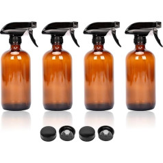 tcatec 4 vienetai 500ml tušti stikliniai purškimo buteliai Triggerio vandens purkštuvai Atomiser Oil Bottle Dispenser Container Amberguang