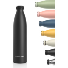 LARS NYSØM nerūdijančio plieno gertuvė 350 ml, 500 ml, 750 ml, 1 l, 1 5 litrų talpos termosas be BPA, tinkamas gazuotiems gėrimams, sandarus vandens butelis sportui, lauke, mokykloje (Oniksas)