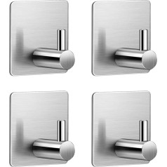 Kiemeu 4 Pack Self Adhesive Hooks Heavy Duty Small Adhesive Hooks Hanging Extra Strong Stick On Hooks for Walls