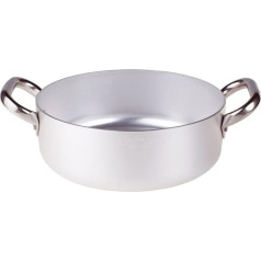 Pentole Agnelli Professional Aliuminis 3 mm. puodas su 2 rankenomis, 15 litrų, sidabrinės spalvos, 38 cm