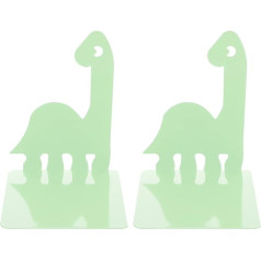 STOBOK Dinozaur Bookend Metaliniai gyvūnų knygų galai Vaikų knygų laikiklis Galas Albumo galai Stovai Stovas mokykliniam knygų stalui Šviesiai žalia