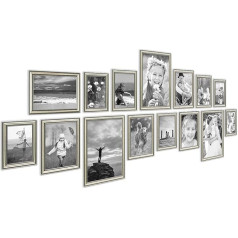 PHOTOLINI Baroque Antique Plastikinis paveikslų rėmelis Komplektas apima priedus / Paveikslų galerija / Nuotraukų koliažas