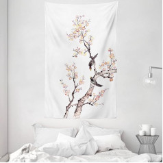 ABAKUHAUS meno gobelenai ir lovatiesės, kinų gėlių spalvos, pagaminti iš minkšto mikropluošto audinio, neblunka, aiškios spalvos, galima skalbti, 140 x 230 cm, šviesiai geltonai ruda