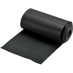 sourcing map Smooth Plain Faux Leather Flat Sheet Woven Back Cotton PU Leather for DIY Crafts Sewing 10x135cm Black