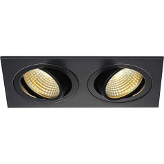 SLV NEW TRIA DL Square Set LED lubinis įleidžiamas lubų šviestuvas COB, 2700 K, 15°, su tvarkykle, spaustukų plunksnomis, juodas 113890