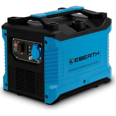 EBERTH 1000 W galios inverterinis elektros generatorius, tylus, avarinis generatorius su 2 AG benzininiu varikliu, 4 taktų, elektros generatorius su 1 x 230 V ir 2 x USB jungtimis, inverterinė technologija, skirta maitinimui be elektros energijos