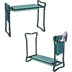 OFFICEJOY 2 in 1 sodo kėde ir sėdyne, sulankstoma sodo sėdynė su EVA putų kelio padu ir nuimamu įrankių krepšiu, tvirtu plieniniu rėmu, neremontuojama, nešiojama sunkiasvorė sodo taburetė