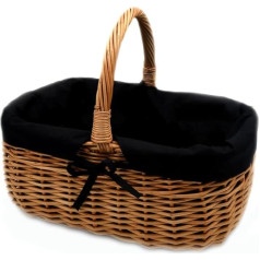 Pintas pirkinių krepšys Picnic krepšys 33/23/13 cm Tvirtas pintas krepšys su medžiaginiu įdėklu K1-014-SS