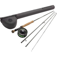 Redington Wrangler Fly Fishing Kit, vidutinio greičio meškerė, Crosswater ritė, musės linija, pavadėlis ir krepšys