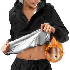 Bingrong Moterų pirties marškinėliai Šiluminis ilgų rankovių kostiumas Tummy Control Fitness juosmens treneris Lieknėjimo pirties kostiumai Prakaitas kostiumas Greitai džiūstantis sportinis kostiumas Kūno formatorius