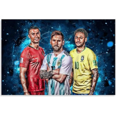 KKMM Futbolo legendos plakatas Neymar Cristiano Ronaldo Lionelis Messi Dekoratyvinė tapyba drobė Sienų menas Gyvenamasis kambarys Plakatas Miegamojo paveikslas 40x60cm