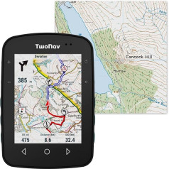 TwoNav Terra GPS dviračių kompiuteris su 3,7 colių plačiu ekranu, skirtas kalnų, pėsčiųjų žygiams, MTB, dviračiams su žemėlapiais, geriausias MTB GPS nuo 2023 m. pagal World of MTB (Terra + žemėlapis UK Full)