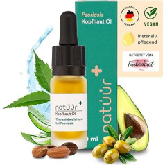 natüür galvos odos aliejus su nimų ekstraktu (10 ml) - nuo sausos galvos odos, niežulio ir pleiskanų - simondsijų, alyvuogių ir avokadų aliejus - 100 % veganiškas, pagamintas Vokietijoje