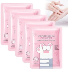 5 Stück Nourishing Handpflege Handmaske, Feuchtigkeitshandschuh Anti-Aging Feuchtigkeitsspendende Handpflege Peeling-Handmasken Für Frauen Und Männer, Reparatur Für Beschädigte Und Rissige Hände