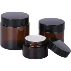 ZIYIZE gintaro stiklainiai su dangteliais 1/2/4oz 3 pakuotės maži stiklainiai su vidiniais įdėklais daugkartinio naudojimo tušti apvalūs kosmetikos konteineriai kremams losjonams kosmetikos prieskoniams milteliams