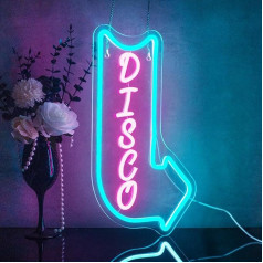 Looklight Disco Neon ženklas Rožinė rodyklė LED neoniniai ženklai Laiškas Disco ženklas Neoninė šviesa sienų apdailai Disco Neon šviesos ženklas Disco šalis Miegamasis Baras Klubas Baras Neoniniai ženklai