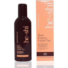 he-shi He-Shi Dark Express Liquid Tan Instant Fake Tan Liquid - greito įdegio losjonas - greitai džiūstanti formulė be savaiminio įdegio kvapo - veganiškas ir nekenksmingas - tamsus įdegio stiklas