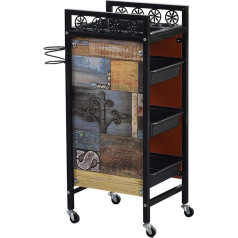 YGCBL Multifunktionaler Aufbewahrungswagen, Service-Utility-Wagen Schubladen Trolley Friseursalon-Aufbewahrungstablett Friseur Schönheit Make-Up-Wagen Aufbewahrungswagen Handwagen,#1,Fünf Etagen,#1,V
