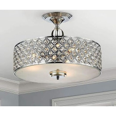 Saint Mossi Modernus lubų šviestuvas Crystal Mixing Chrome Metal Lampshade Gyvenamojo kambario šviesa Miegamojo šviesa Interjero šviesa Skersmuo 40 cm Lustra Lustra E14 Bazė reikalinga