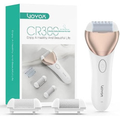 VOYOR Callus Remover Elektrinis pedikiūro rinkinys Kojų priežiūros elektrinis 3 keičiamos ritinėlių galvutės Įkraunamas įkraunamas visas ratas Vandeniui atsparus elektrinis Callus Remover Feet CR300 (šampano aukso)