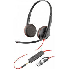 Poly Ausinės blackwire 3225 usb-c + usb-c/a (urmu) 8x229a6