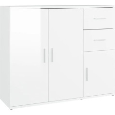 Vidaxl Spintelė High-Gloss White 91 x 29,5 x 75 cm Medienos medžiaga
