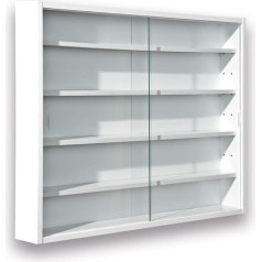 Inter Link kolekcionieriaus vitrina pakabinama vitrina sieninė lentyna stiklinė vitrina sieninė vitrina pakabinama lentyna vitrina MDF balta ŠxVxG: 80 x 60 x 9,50 cm
