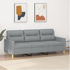 Klyeon Trijų vietų sofa šviesiai pilka 180 cm audinys, modernaus dizaino trijų vietų sofa, užtikrinanti maksimalų komfortą ir stilingą poilsį svetainė, sofos