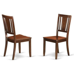 East West Furniture DUC-BLK-LC Valgomojo kėdžių komplektas su dirbtinės odos užvalkalu juodos spalvos apdaila DUC-MAH-W Medinė sėdynė raudonmedžio spalvos apdaila