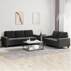 Homgoday 2 dalių sofos komplektas Gyvenamasis kambarys Sofa sofa su atlošu Lounge sofa Minkšta sofa Svečių sofa sofos komplektas Šiuolaikiniai svetainės baldai gyvenamajame kambaryje Biure Miegamajame Juodas audinys